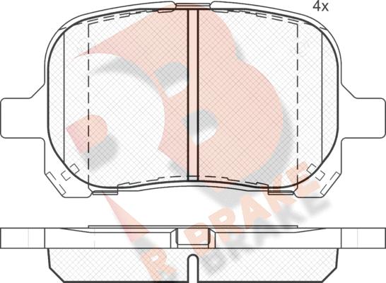 R Brake RB1632 - Гальмівні колодки, дискові гальма avtolavka.club