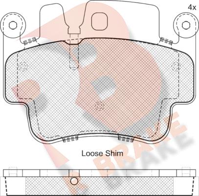 R Brake RB1627 - Гальмівні колодки, дискові гальма avtolavka.club