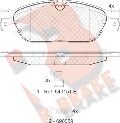 R Brake RB1672 - Гальмівні колодки, дискові гальма avtolavka.club