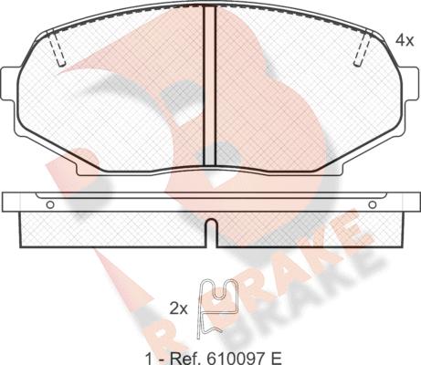 R Brake RB1099 - Гальмівні колодки, дискові гальма avtolavka.club