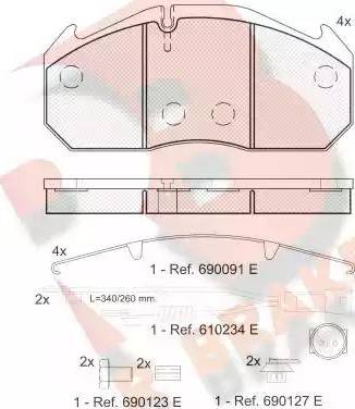 R Brake RB1040-112 - Гальмівні колодки, дискові гальма avtolavka.club