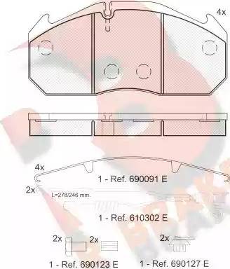 R Brake RB1040-120 - Гальмівні колодки, дискові гальма avtolavka.club