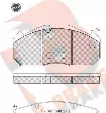 R Brake RB1040 G - Гальмівні колодки, дискові гальма avtolavka.club