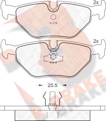 R Brake RB1051 - Гальмівні колодки, дискові гальма avtolavka.club