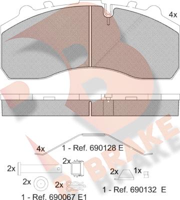 R Brake RB1194-066 - Гальмівні колодки, дискові гальма avtolavka.club