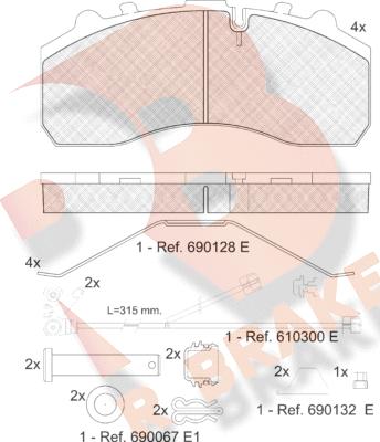 R Brake RB1194-117 - Гальмівні колодки, дискові гальма avtolavka.club