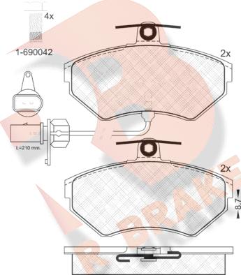 R Brake RB1157-203 - Гальмівні колодки, дискові гальма avtolavka.club