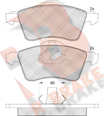 R Brake RB1166 - Гальмівні колодки, дискові гальма avtolavka.club