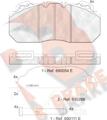 R Brake RB1163-119 - Гальмівні колодки, дискові гальма avtolavka.club