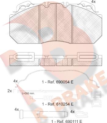 R Brake RB1163-115 - Гальмівні колодки, дискові гальма avtolavka.club