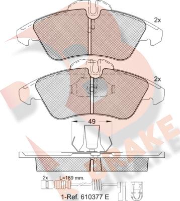 R Brake RB1104-203 - Гальмівні колодки, дискові гальма avtolavka.club