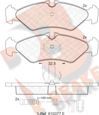 R Brake RB1102-203 - Гальмівні колодки, дискові гальма avtolavka.club