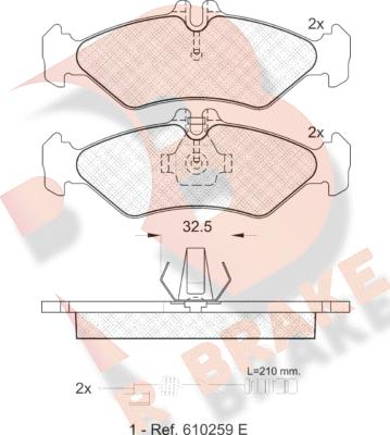 R Brake RB1102 - Гальмівні колодки, дискові гальма avtolavka.club