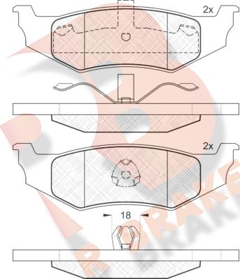 R Brake RB1114 - Гальмівні колодки, дискові гальма avtolavka.club