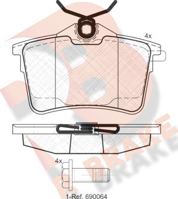 R Brake RB1895 - Гальмівні колодки, дискові гальма avtolavka.club