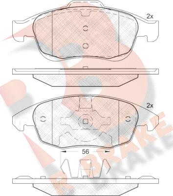 R Brake RB1852 - Гальмівні колодки, дискові гальма avtolavka.club