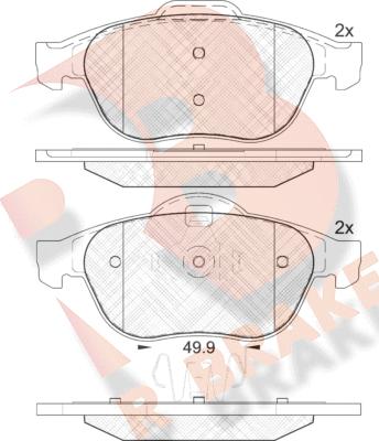 R Brake RB1861 - Гальмівні колодки, дискові гальма avtolavka.club