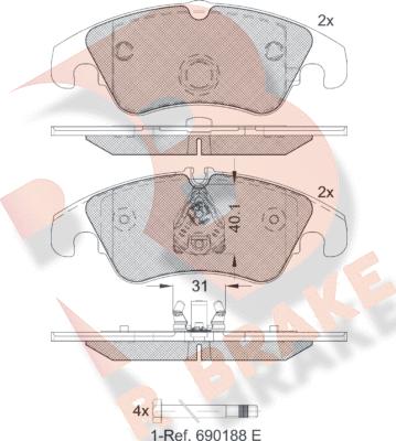 R Brake RB1862-203 - Гальмівні колодки, дискові гальма avtolavka.club