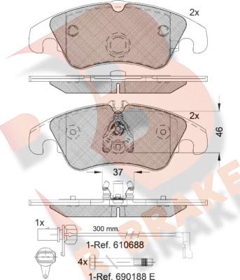 R Brake RB1862-202 - Гальмівні колодки, дискові гальма avtolavka.club