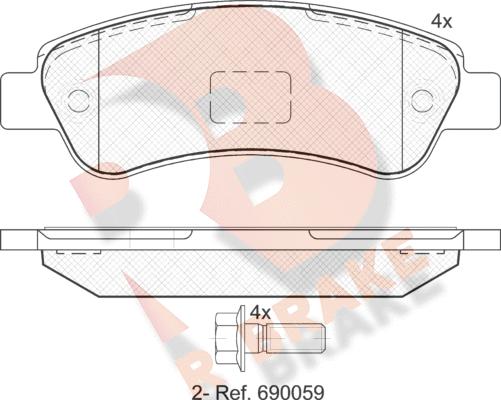 R Brake RB1804 - Гальмівні колодки, дискові гальма avtolavka.club