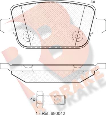 R Brake RB1801 - Гальмівні колодки, дискові гальма avtolavka.club