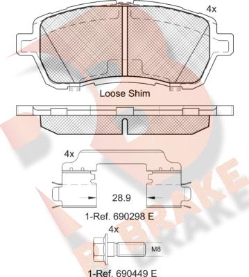 R Brake RB1881-204 - Гальмівні колодки, дискові гальма avtolavka.club