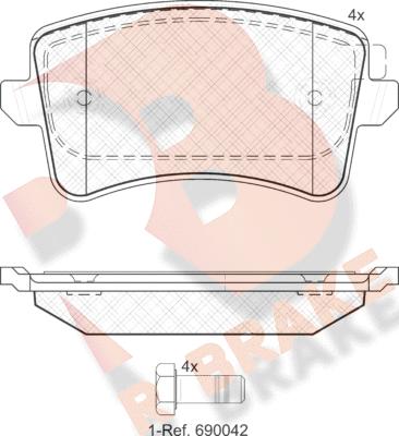 R Brake RB1835 - Гальмівні колодки, дискові гальма avtolavka.club