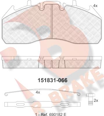 R Brake RB1831 - Гальмівні колодки, дискові гальма avtolavka.club