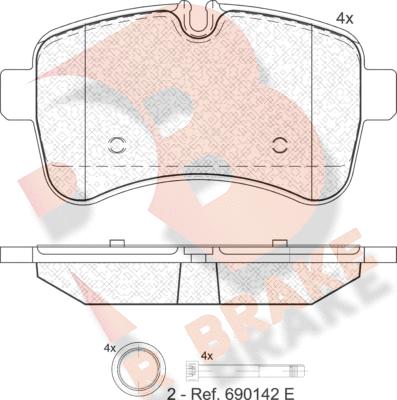 R Brake RB1837 - Гальмівні колодки, дискові гальма avtolavka.club