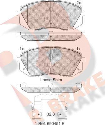 R Brake RB1826-202 - Гальмівні колодки, дискові гальма avtolavka.club