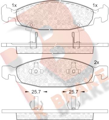 R Brake RB1398 - Гальмівні колодки, дискові гальма avtolavka.club