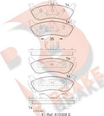 R Brake RB1392 - Гальмівні колодки, дискові гальма avtolavka.club