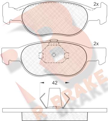 R Brake RB1348 - Гальмівні колодки, дискові гальма avtolavka.club