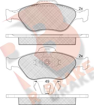 R Brake RB1343 - Гальмівні колодки, дискові гальма avtolavka.club