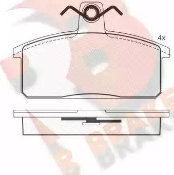 R Brake RB1355 - Гальмівні колодки, дискові гальма avtolavka.club