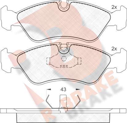 R Brake RB1366 - Гальмівні колодки, дискові гальма avtolavka.club