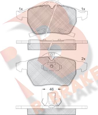 R Brake RB1383 - Гальмівні колодки, дискові гальма avtolavka.club