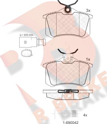 R Brake RB1387-203 - Гальмівні колодки, дискові гальма avtolavka.club