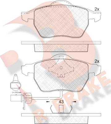 R Brake RB1331-203 - Гальмівні колодки, дискові гальма avtolavka.club