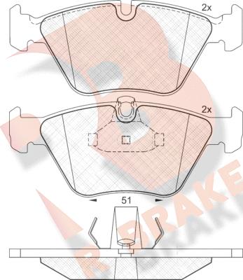 R Brake RB1296 - Гальмівні колодки, дискові гальма avtolavka.club