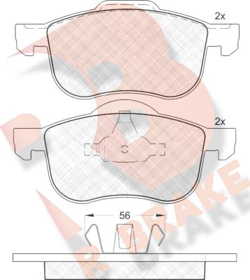 R Brake RB1297 - Гальмівні колодки, дискові гальма avtolavka.club