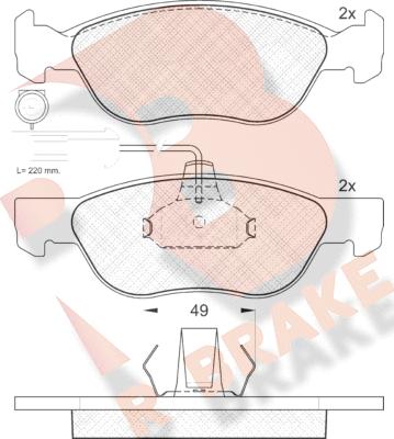 R Brake RB1243 - Гальмівні колодки, дискові гальма avtolavka.club