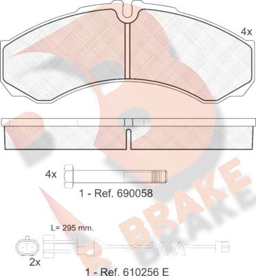 R Brake RB1208-117 - Гальмівні колодки, дискові гальма avtolavka.club