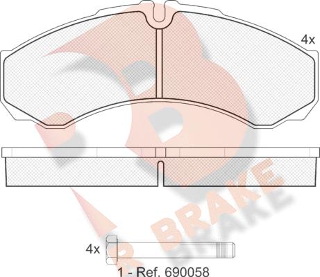 R Brake RB1208 - Гальмівні колодки, дискові гальма avtolavka.club