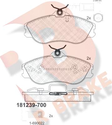 R Brake RB1239-700 - Гальмівні колодки, дискові гальма avtolavka.club