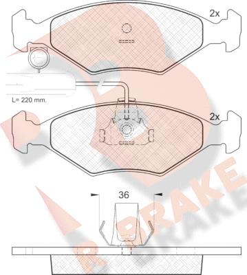 R Brake RB1226 - Гальмівні колодки, дискові гальма avtolavka.club