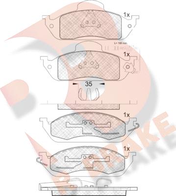 R Brake RB1276 - Гальмівні колодки, дискові гальма avtolavka.club