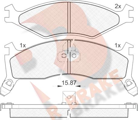 R Brake RB1270-205 - Гальмівні колодки, дискові гальма avtolavka.club