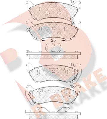 R Brake RB1277 - Гальмівні колодки, дискові гальма avtolavka.club