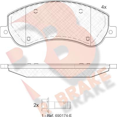 R Brake RB1793-204 - Гальмівні колодки, дискові гальма avtolavka.club